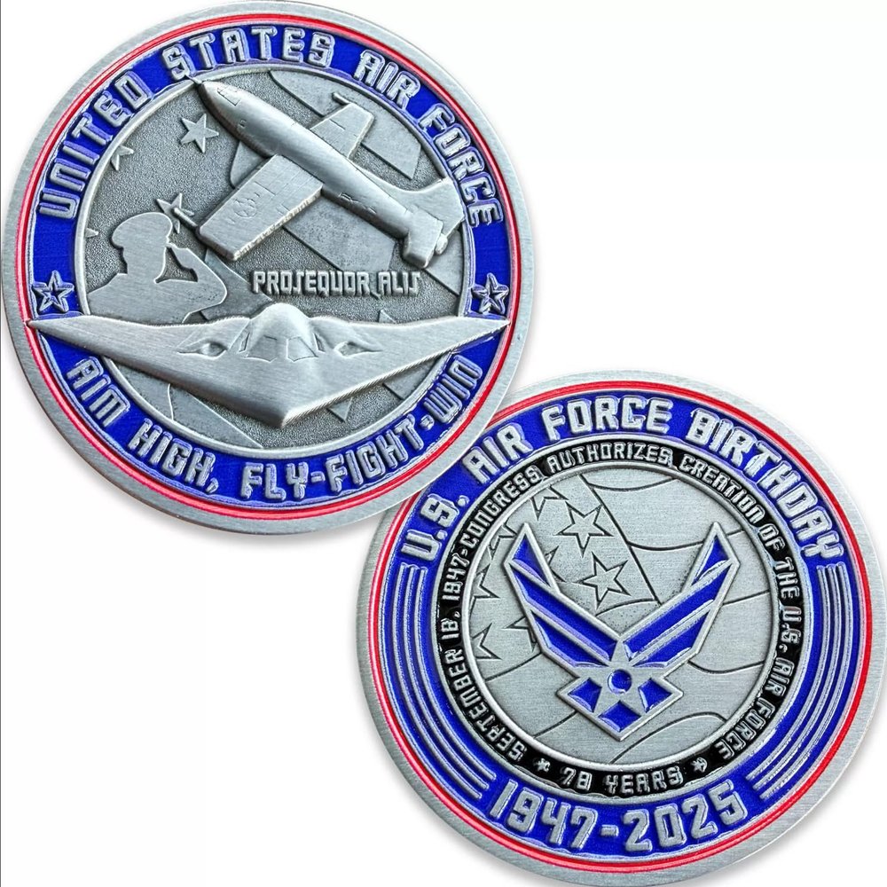 2025 US Air Force Birthday Commemorative Challenge Coin, Military Collectible