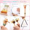 Baby Musical Instruments Set - Montessori Wooden Baby Musical Toys, Toddler Percussion Instruments Xylophone Maracas Tambourine for Toddlers 1-3, 1 2 3 Year Old Girls Boys Birthday Music Toys Gifts view 2