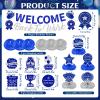 12pcs Welcome Back to Work Decorations Office Blue Silver So Glad You're Back To Work Banner and Hanging Swirls Table Centerpieces Office Party Supplies for Indoors Outdoors view 4