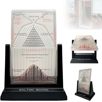 6.2" Galton Board, Probability Demonstration Model with Bell Curve, Providing Visual Representation Design, Effective Statistical Law Demonstration, for Physics Education, Random Distribution