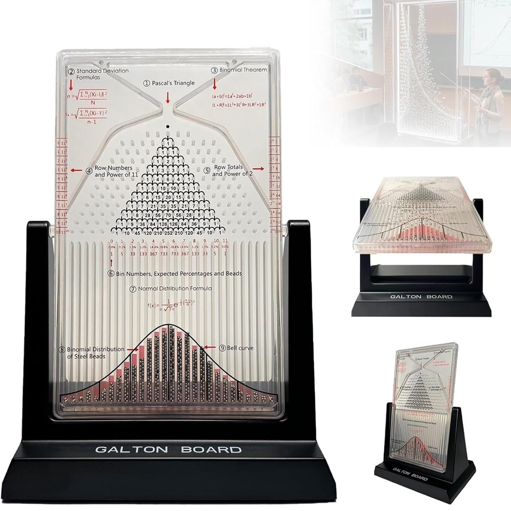 6.2" Galton Board, Probability Demonstration Model with Bell Curve, Providing Visual Representation Design, Effective Statistical Law Demonstration, for Physics Education, Random Distribution