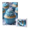 RMYRHQ Blue Frosting Winter Cupcakes Wooden Puzzles for Adults 1000pieces Topped Cupcakes Pearl Accents Blue Liners and Snowy Sprinkles for Puzzle Enthusiasts Christmas Eve Activity New Year Gift view 2