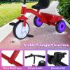 BABY JOY Toddler Tricycle, Kids Trike with Glowing Rear Wheels, Adjustable Seat, Detachable Pedals & Storage Box for Boys and Girls Indoor Outdoor Riding, Baby Balance Bike for 3-5 Years Old (Red) view 4