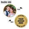 10Pcs Custom Metal Challenge Coin - Personalized Logo/Photo/Text, Double-Sided Printed Coin Commemorative Token for Military, Corporate Events, Sports & Wedding Anniversaries (Gold) view 3
