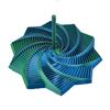 3D Printed Expanded Sensory Fidget Star, Expanded Sensory Fidget Star with Handle , Visually Captivating and Satisfyingly Noisy (Blue Green) view 2