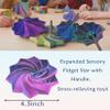 3D Printed Expanded Sensory Fidget Star, Expanded Sensory Fidget Star with Handle , Visually Captivating and Satisfyingly Noisy (Blue Green) view 3