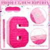 16 Inch Pink Number 6 Pinata for 6th Birthday Party Decorations, Perfect for 6th Birthday Party Supplies Fiesta Anniversary Celebration Birthday Pinata with Stick Blindfold Confetti 16 x 11.8 x 3.2 In view 4