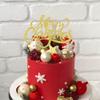 Rsstarxi 1 Pack Gold Christmas Cake Decoration Merry Christmas Cake Topper Glitter Eve Xms Theme Cake Pick Decoration for Birthday New Years Eve Party Decorations Supplies view 4