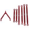 Aluminum Alloy Chassis Link Rod for 1/24 RC Crawler Car, RC Car Chassis Link Rod Upgrade Part, High Performance Linkage System with Brass Ball Heads, Durable Aluminum Alloy (Red) view 2