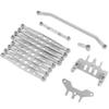 Aluminum Chassis Rod Fixed Seat Steering Rod Servo Arm Set Compatible with MN128 86 G500 Universal Fit for RC Car Models Aftermarket Replacement(Light Grey) view 1