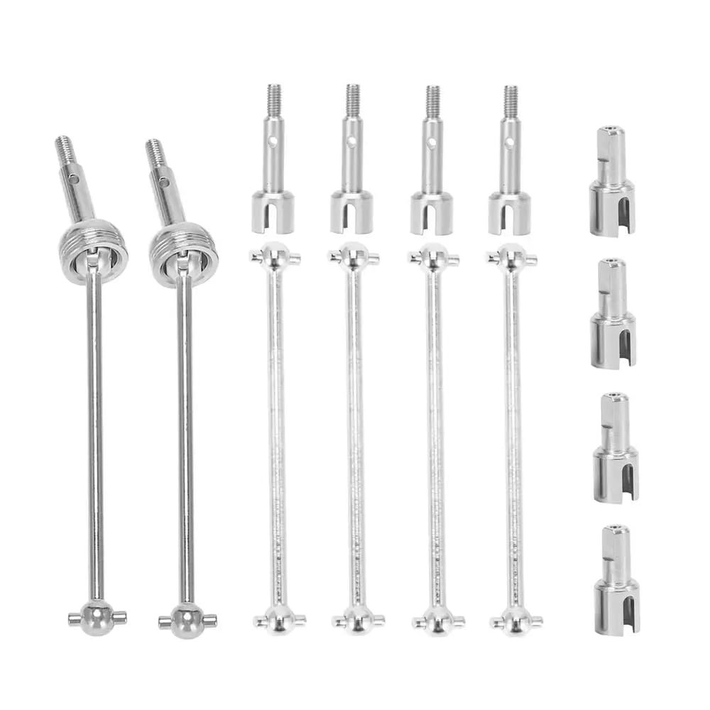 14pcs 144001 144002 144010 124007 124016 124018 124019 Metal Drive Shaft Dogbone Differential Cup Compatible with Universal Fit Aftermarket Replacement Parts(Silver)
