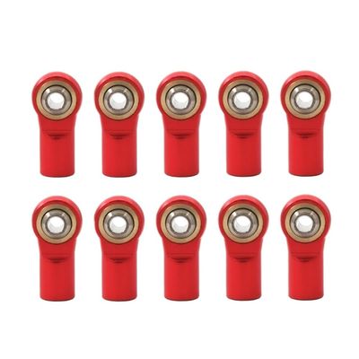 10Pcs Metal M4 20MM Aluminum Link Tie Rod End Ball Joint Compatible with 1/10 RC Car Crawler D110 CC01 Racing Universal Fit Aftermarket Replacement(10pcs red)