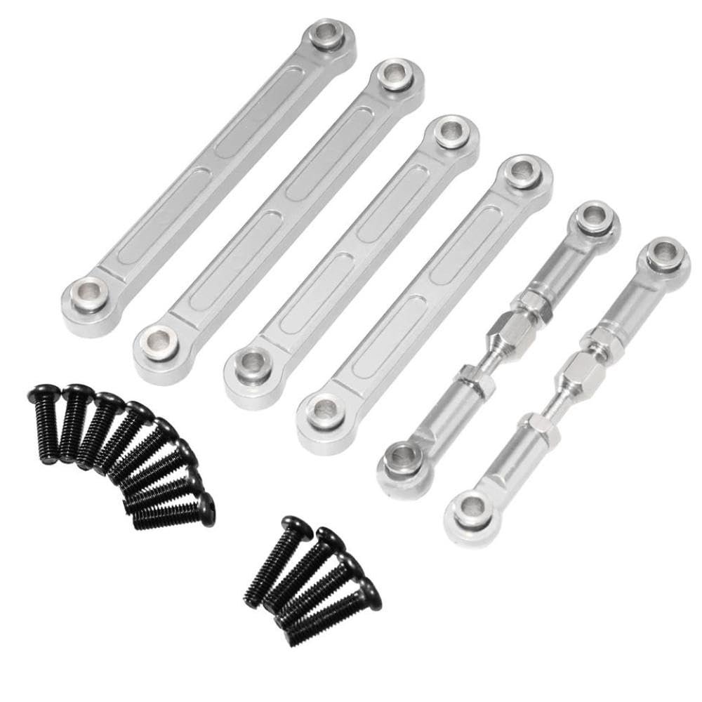 Compatible with 144001 144010 124016 124018 124007 124017 124019 124008 124007 124010 Universal Fit RC Car Metal Upgrade Rod Parts Aftermarket Replacement(Silver)