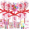 24 Pack Valentines Day Gifts for Kids School Classroom, Giant Lollipop Stationery Set with Cards for Party Favors Class Exchange Gift Prizes, Valentines Goodie Bags Stuffers Kits for Boys Girls view 1