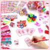 24 Pack Valentines Day Gifts for Kids School Classroom, Giant Lollipop Stationery Set with Cards for Party Favors Class Exchange Gift Prizes, Valentines Goodie Bags Stuffers Kits for Boys Girls view 4