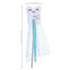 Kisangel Novelty Fairy Wand with Ribbon Teeth-Shaped Stick, Fairy Costume Prop for Kids Party, Stage Performance, Blue view 2