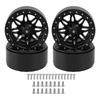 4Pcs for SCX10 Wheel Hubs, RC Wheel Hubs Silver Black, Aluminium Alloy Stable Easy to Install, Replacement Wheel Hubs for, HSP, Redcat, Tamiya, HPI, Compatible with 1.9in T view 1
