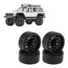 4Pcs for SCX10 Wheel Hubs, RC Wheel Hubs Silver Black, Aluminium Alloy Stable Easy to Install, Replacement Wheel Hubs for, HSP, Redcat, Tamiya, HPI, Compatible with 1.9in T view 3