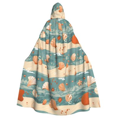 WHJDPP Romantic Beach Printing Adult Hooded Cloak is a super large, comfortable, and durable Halloween hooded poncho