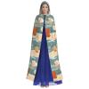 WHJDPP Romantic Beach Printing Adult Hooded Cloak is a super large, comfortable, and durable Halloween hooded poncho view 2
