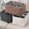 Luyismer Fabric Storage Basket With Handle Multi-Compartment Organiser For Baby Clothes Toy Space Management Tool Stylish Home Organization Basket view 3