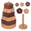 Adena Montessori Ring Log Wood Stacking Toys, Montessori Geometric Stacking Wooden Educational Toy for Babies, 12+ Months Baby Shape Sorter and Stacking Toys, Stacking Tower Toy for Babies (Flower) view 1