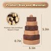 Adena Montessori Ring Log Wood Stacking Toys, Montessori Geometric Stacking Wooden Educational Toy for Babies, 12+ Months Baby Shape Sorter and Stacking Toys, Stacking Tower Toy for Babies (Flower) view 2
