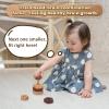 Adena Montessori Ring Log Wood Stacking Toys, Montessori Geometric Stacking Wooden Educational Toy for Babies, 12+ Months Baby Shape Sorter and Stacking Toys, Stacking Tower Toy for Babies (Flower) view 3