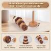 Adena Montessori Ring Log Wood Stacking Toys, Montessori Geometric Stacking Wooden Educational Toy for Babies, 12+ Months Baby Shape Sorter and Stacking Toys, Stacking Tower Toy for Babies (Flower) view 4