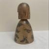 Air-Ads Supplies Handcrafted Wooden Decorative Doll with Fractal Pattern Design, Traditional Japanese Style, 9 Inch Height, Brown Finish, Dollhouse Accessory D96 view 3
