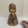 Air-Ads Supplies Handcrafted Wooden Decorative Doll with Fractal Pattern Design, Traditional Japanese Style, 9 Inch Height, Brown Finish, Dollhouse Accessory D96 view 4