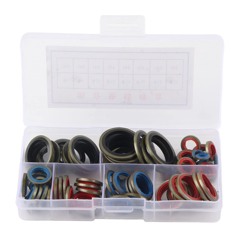 80pcs Gasket Wa Kit, Rubber O Assortment, Nitrile Rubber Gasket Oil Heat ith Various Sizes 6 20 for Autoes Macry Pipes Valves