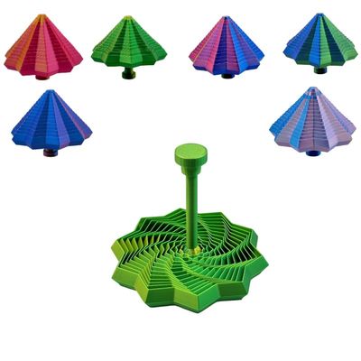 3D Printed Fidget Star Toy, Transformable Stress Relief Finger Toy with Knob Handle for Adults & Kids, 10.6cm Anti-Anxiety Sensory Play Middle Finger Handle (Yellow-Green b, 4.3in)