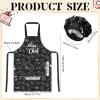 XLSXEXCL Kids Apron and Chef Hat Set, Mini Chef Apron Adjustable Child Aprons Chef in Training Funny Aprons with 2 Pockets for Boys and Girls (Black) view 2
