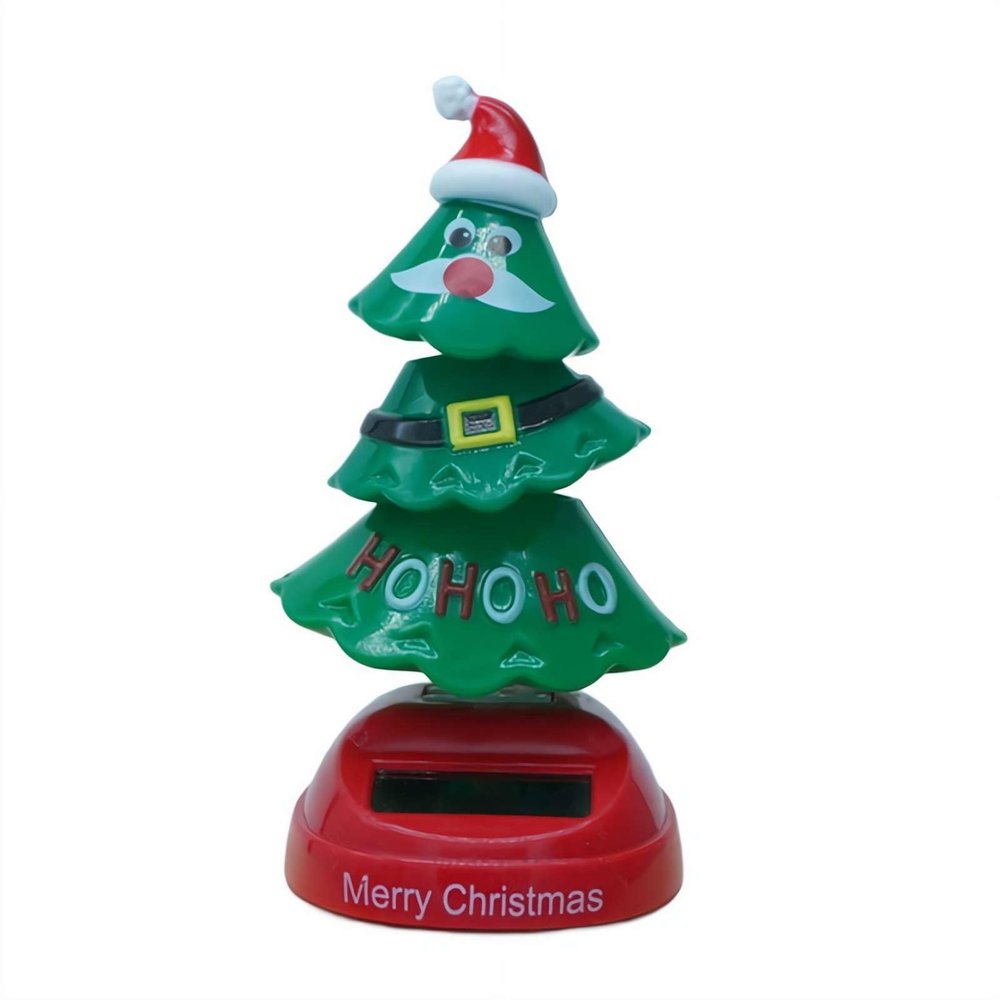 Christmas Tree Solar Dancing Toy, Solar Powered Swinging Tree, Animated Holiday Decoration, Christms ar Dashboad Decoration, Novelty Car Shaking Head Dancer Doll for Desk and Dashboard Decor