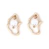 2.5 * 1.6cm Vintage Irregular Pearl Alloy Baroque Earrings,golden,2.5 * 1.6cm view 1