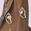 2.5 * 1.6cm Vintage Irregular Pearl Alloy Baroque Earrings,golden,2.5 * 1.6cm view 2