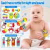 Baby Toys 0-6 Months - Baby Rattles Teething Toys 3-6 Month Infant Toys 6-12 Months Teether Toy 3 4 5 6 Month Old Newborn Essentials Must Haves Wrist Socks Christmas Gifts Valentines Gifts for Kids view 2