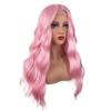 fashionable and personalized pink and black long curly hair multi-layer wigs, high-temperature silk wigs, and role-playing hair accessories (Pink) view 1