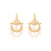 6.2 * 3.5cm Retro Imitation Pearl Alloy Bohemian Earrings For Women,golden,6.2 * 3.5cm view 1
