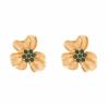 3.6 * 3.5cm Vintage Alloy Flower Inlaid Imitation Pearl Earrings,green,3.6 * 3.5cm view 1
