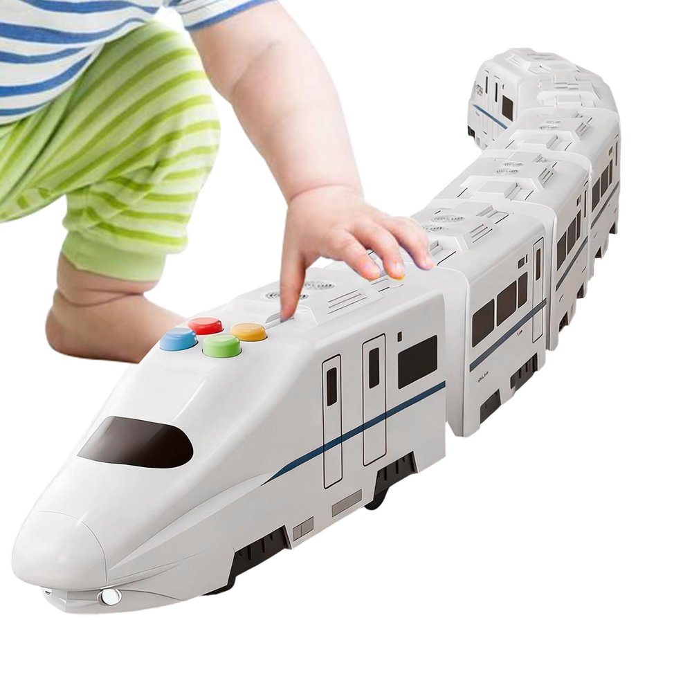 Electric Train Toy Freely Sleek Versatile Portable Assembled Simulation Railway Lights, Durable, Music Boys Girls, Children Birthday Holiday | Boys Girls Children Birthday Holiday