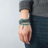 4pcs Bohemian Alloy Bead Turquoise Men'S And Women'S Retro Multi-Layer Bracelet,Turquoise,18cm view 3