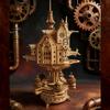 3D Wooden Puzzle - Castle Model Kit, Sky Sanctuary DIY Fantasy Architecture Building Set with Warm Light, Handcrafted Creative Desk Decor, Collectible Gift for Adults & Teens (465PCS) view 2
