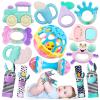 Baby Toys 0-6 Months - Baby Rattles Teething Toys 3-6 Month Infant Toys 6-12 Months Teether Toy 3 4 5 6 Month Old Newborn Essentials Must Haves Wrist Socks Christmas Gifts Easter Basket Stuffers view 1