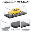 36 PCS Clear Model Cars Display Case,Toy Car Display Organizer Storage Case Fit for 1/64 Car Model,Clear Acrylic Display Box with Black Base for Hot Wheels Car(4.17 x 1.81 x 1.81 in) view 3