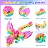 14 Pcs 3D Printed Dragon - 5.9" Colorful 3D Printed Flexible Articulated Dragon Fidget Toys For Boys Kid Teen Autism Stress Relief Toy Birthday Gift Desktop Pet Deco, Stocking Stuffers (Multicolor) view 3