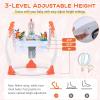 BABY JOY Baby Activity Center, Baby Jumpers and Bouncers with Music, Lights, 360 Rotating Seat, 3 Adjustable Heights, Montessori-Inspired Activity Center for Baby 6 Months + (Orange) view 2