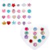 Quilax 2 Set 36 Pcs Jewel Rings, Adjustable Rhinestone Gem Rings, No Duplication Gemstones Plastic Ring in Box, Pretend Play Dress Up Ring Birthday Christmas Jewelry Gifts view 1