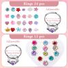Quilax 2 Set 36 Pcs Jewel Rings, Adjustable Rhinestone Gem Rings, No Duplication Gemstones Plastic Ring in Box, Pretend Play Dress Up Ring Birthday Christmas Jewelry Gifts view 2